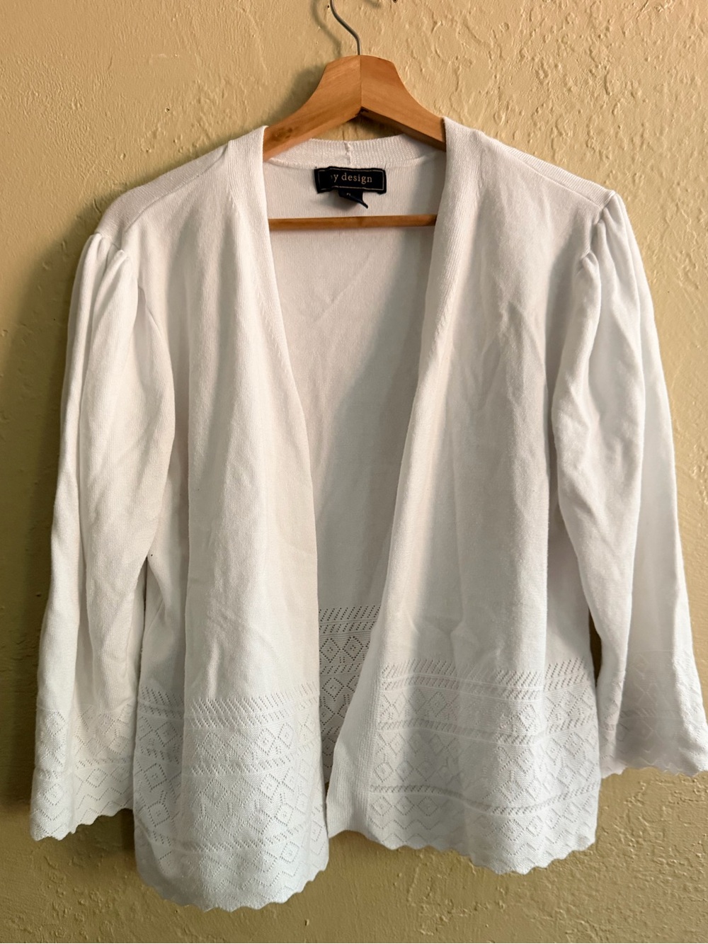 White Open-Front Knit Cardigan